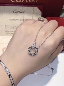 Buy Long Double Ring Pendant Sterling Silver Necklace Charm For Women 18inch online manufacture