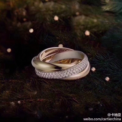 Buy 3in1 925 Sterling Silver Rings 18K Gold Micro Zirconia Inlay for Wedding online manufacture