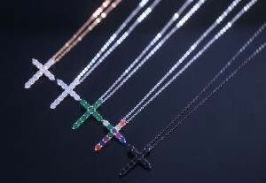 Buy ODM 925 Sterling Silver Neckalce Diamond Cross Pendant Jewelry online manufacture