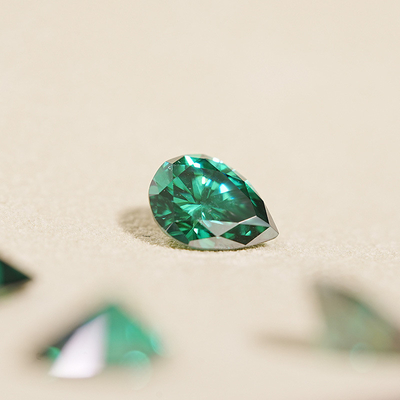 Buy Brilliant Cut Synthetic Loose Moissanite Gemstones Pear Shaped Emerald For Jewelry online manufacture