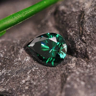 Buy Pear Emerald Cut 2 Carat Moissanite Loose Stone Gem VVS Clarity 1.5mm-10mm online manufacture