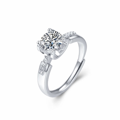satın al 925 Sterling Gümüş Gelin Moissanite Nişan Yüzüğü Set 1 Karat online manufacture