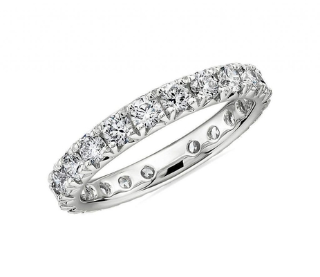 Buy Silver Prong 4ct Diamond Moissanite Band Rings 10K 12K Anniversary Fine Jewelry online manufacture