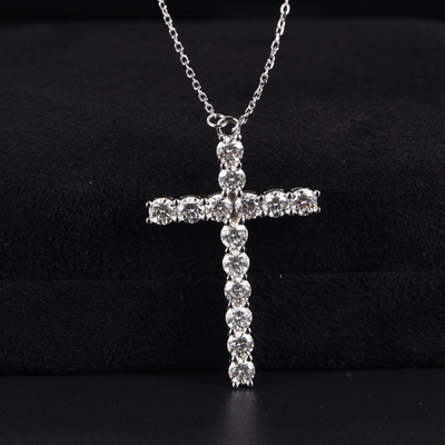 comprar 925 Moissanita de plata de esterlina joyería cruz colgante cadena collar de pelea de hip hop online manufacture