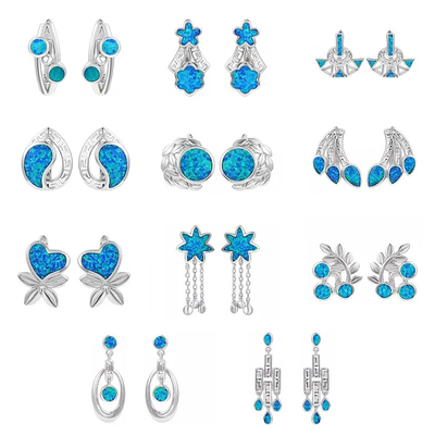 Buy Multicolor Small Gold Plated Sterling Opal Jewelry Stud Earrings for Women online manufacture