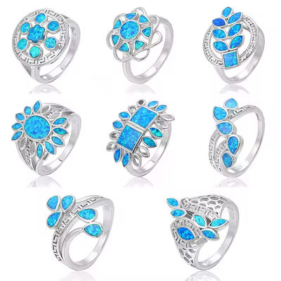 Buy Natural Blue Sterling Opal Jewelry Ring For Women ODM online manufacture
