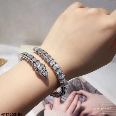 Dobra cena. 925 Sterling Silver Snake Bracelet Bracelet Cuff Open Size Biżuteria w Internecie