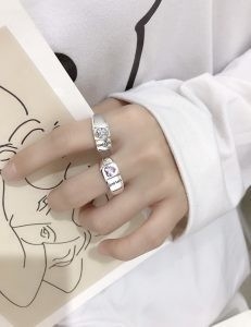 Guter Preis 8A Cubic Zirkonia CZ Damen 925 Sterling Silberringe Für Paar Online