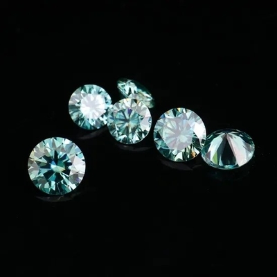 Good price Round Brilliant Cut Blue Loose Moissanite Gemstones VVS2 VS1 Clarity online