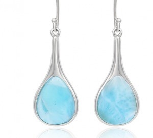 Buon prezzo Blu Sterling Larimar Argento Gioielli Drop Orecchini Per Donne in linea
