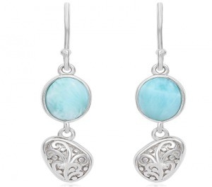 Goede prijs Natuurlijke edelstenen Larimar oorbellen Sterling zilver voor vrouwen online