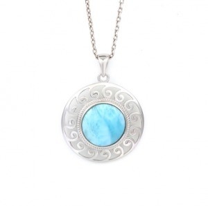 Bon prix Collier de pendentif en argent sterling 925 Larimar en ligne