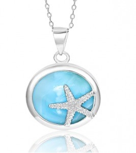 Goede prijs Bohemian 925 Sterling Silver Larimar Zeesterren Hangertje 18 inch online
