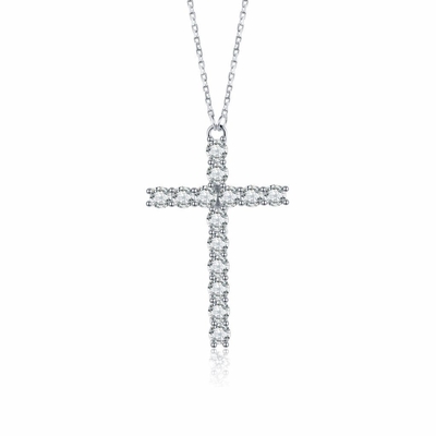 Good price Custom 925 Sterling Silver Moissanite Cross Necklace Jewelry Pendant Brilliance cut online