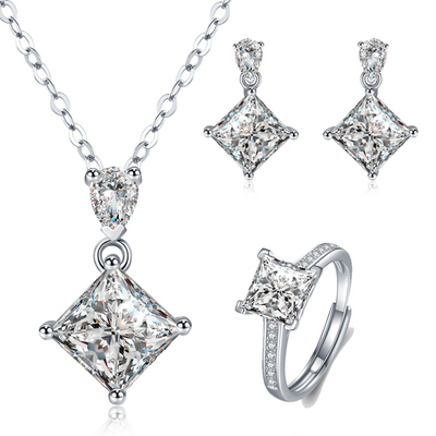 Buen precio 925 plata 1 carato Diamante Moissanite collar collar regalo para mujeres en línea