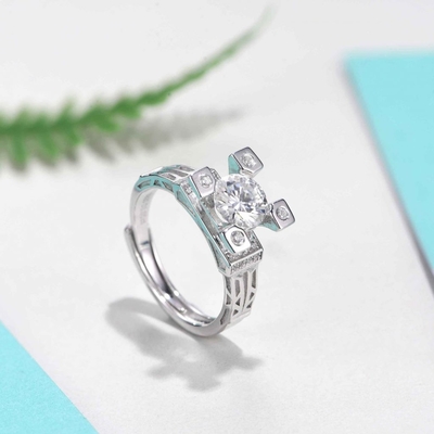 Dobra cena. 1ct zaręczyny Moissanite biżuteria kobiety ślubne Infinity Ring ODM w Internecie