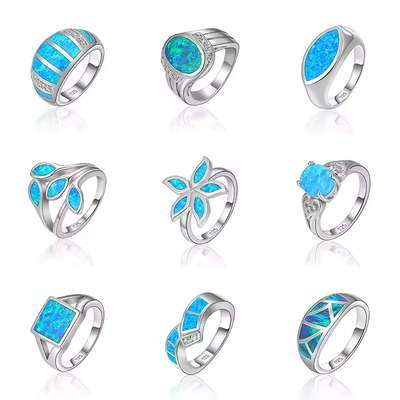 Bom preço Pedra natural Quartzo Regular Opal Sterling Joias 925 Sterling Anel de Prata on-line